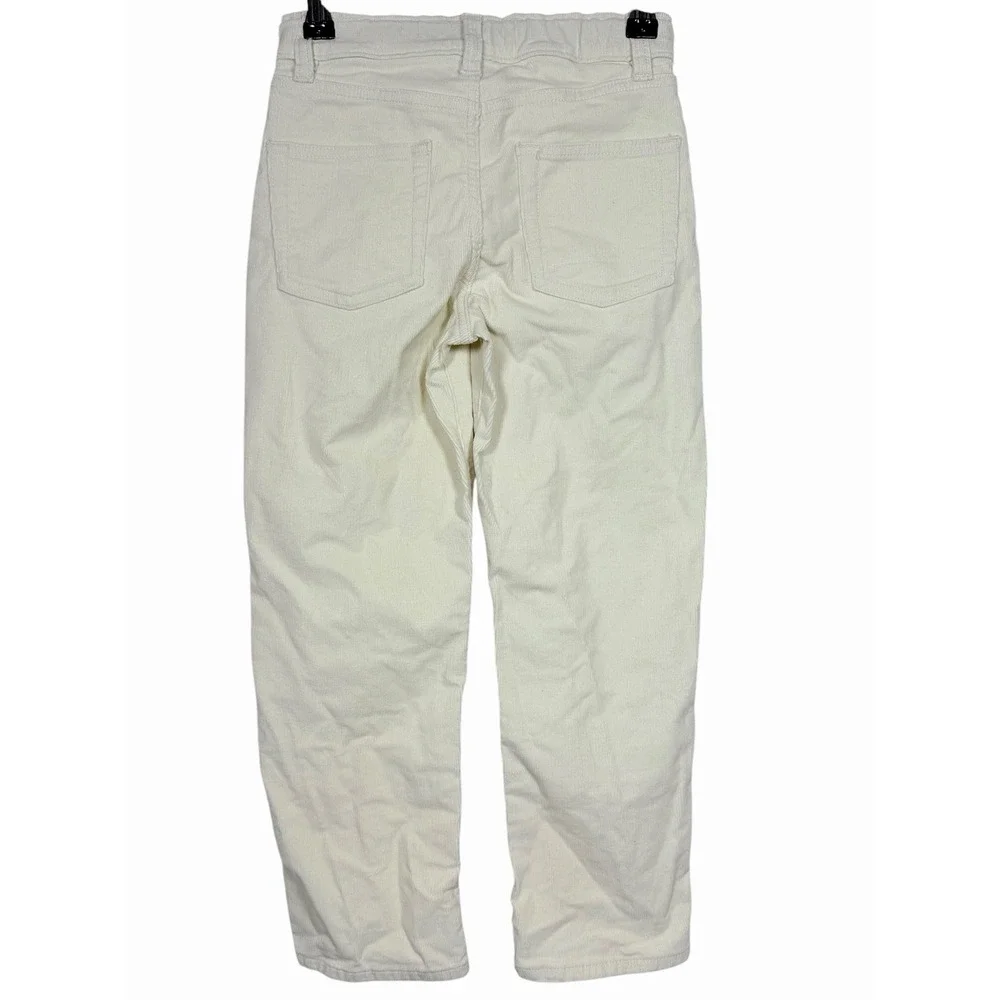 Crewcuts Corduroy Pants Girls 7 Ivory Straight Leg Stretch Cotton Jeans